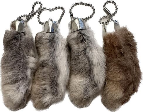 Dangerous Threads Rabbit Rabbits Foot Keychain White/Natural 4 Pcs in Saudi Arabia