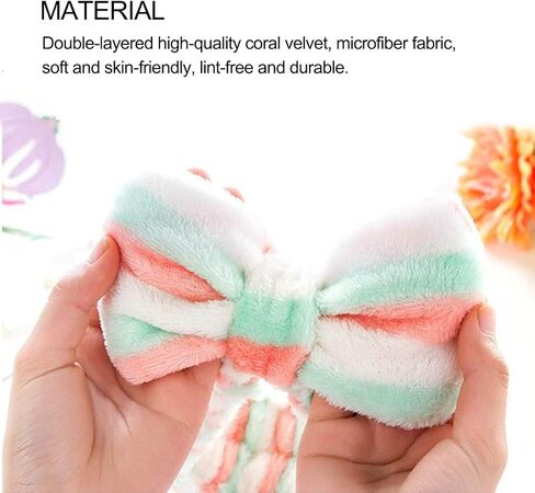 عصابات رأس للمنتجعات الصحية، عصابة رأس من الصوف المرجاني، عصابة رأس لمستحضرات التجميل، عصابة رأس جميلة لغسيل الوجه، عصابات رأس للاستحمام، أغطية رأس ناعمة على شكل فيونكة لشعر السبا، مستلزمات حفلات أعياد الميلاد (6 عبوات) in Kuwait