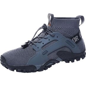 LOUECHY Men's Hiking Shoes Slip-On Walking Shoes Breathable Sock Sneakers