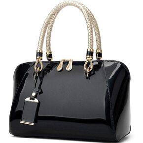 ZiMing Glossy Patent Leather Handbags for Women Top Handle Purse Satchel Bag Stylish Handbag Medium Tote Bags Shoulder Bag