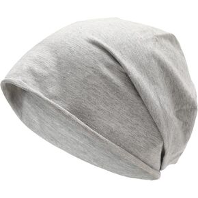 ZLYC Cotton Thin Slouchy Beanie Hat for Men Women Fashion Soft Stretch Knit Skull Cap
