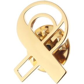 Breast Cancer Awareness Lapel Pin Stainless Steel Ribbon Glitter Filled Women's Brooches Pins