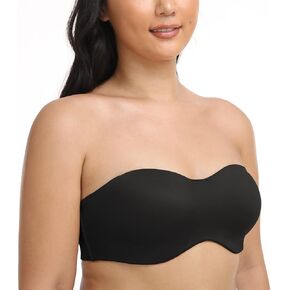 HACI Women's Unlined Strapless Bra for Plus Size Minimizer Seamless Underwire Large Bust Bandeau