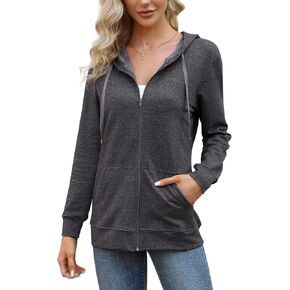MISSKY Women's Casual Long Sleeve Zip up Jacket with Pockets Running Sweatshirts Jackets in Saudi Arabia