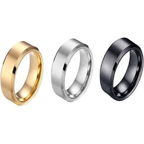 SUGFACY 3 قطع من حلقات الفولاذ التيتانيوم، حلقات 4 مم / 6 مم / 8 مم للرجال والنساء، حلقات من الفولاذ المقاوم للصدأ، حلقات خطوبة، حلقات مطابقة، حلقات زخرفية، هدايا التخرج، هدايا عيد الميلاد، هدايا العطلات in Kuwait