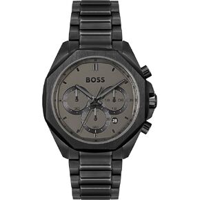 BOSS Cloud Men's Chronograph Stainless Steel Case and Link Bracelet Watch, Color: Black (Model: 1514016)