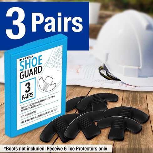 [6 Pack] Boot Toe Protectors to Stop Early Wear & Replacement - Simple Application Toe Guards for Boots - Boot Protector Toe Guard to Prevent Tears & Damage - Boot Saver for Rugged Work Conditions in Saudi Arabia