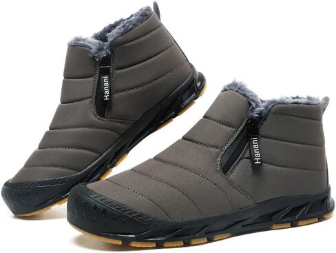 أحذية الثلوج رجالي أحذية الشتاء مقاوم للماء الفراء اصطف الدافئة حذاء من الجلد سستة إغلاق الانزلاق على التمهيد في الهواء الطلق أحذية مشي مريحة in Kuwait