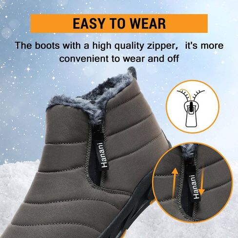 أحذية الثلوج رجالي أحذية الشتاء مقاوم للماء الفراء اصطف الدافئة حذاء من الجلد سستة إغلاق الانزلاق على التمهيد في الهواء الطلق أحذية مشي مريحة in Kuwait