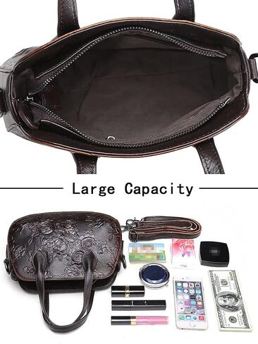 شنطة كروس للنساء من الجلد بمقبض علوي، شنطة يد ساتشيل كلاسيكية in Kuwait