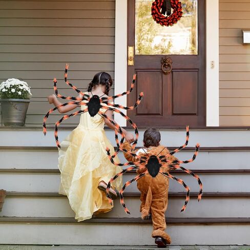 زي عنكبوت الهالوين من ERHAIYUN للأطفال البالغين، حقيبة ظهر حلوى عنكبوت 64 LED، زي عنكبوت مخملي مضحك مع أضواء in Kuwait