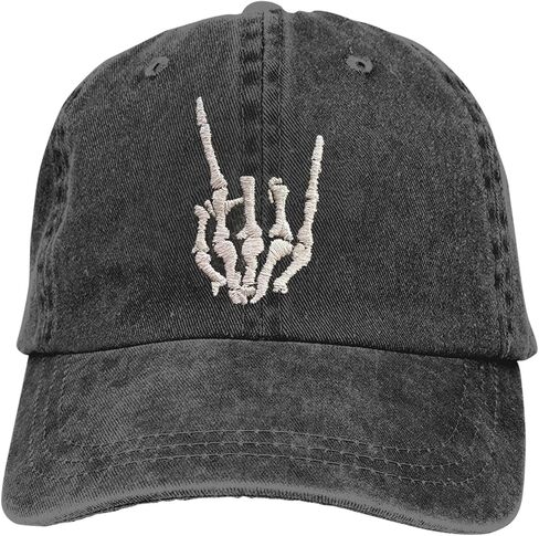 قبعة بيسبول مطرزة يدويًا بهيكل جمجمة، قبعة من الدنيم القطني المتعثرة للرجال والنساء in Kuwait