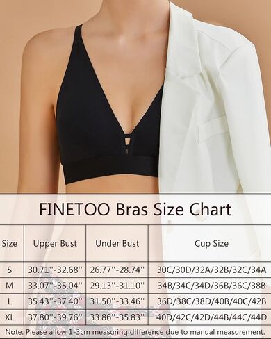 FINETOO Bralettes للنساء حمالات صدر مثلثة يغرق Underwire مبطنة بدون خياطة حمالة صدر عميقة على شكل حرف V حمالة صدر لاسلكية يومية للسيدات باللون الأسود in Kuwait