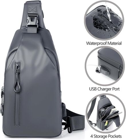 شنطة ظهر بحزام كروس للنساء والرجال من ايماجيريو، شنطة كتف وشنطة صدر للاستخدام اليومي للسفر والمشي لمسافات طويلة والاماكن الخارجية in Kuwait