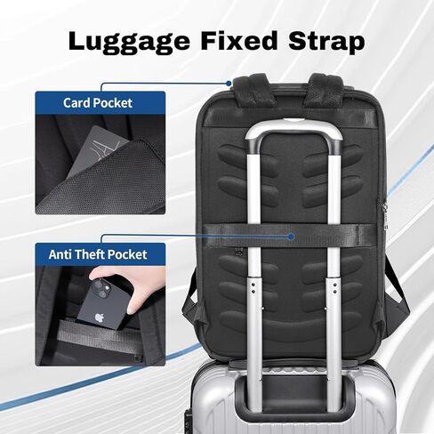 HANSSHOW Hard Shell Laptop Backpack, 17 Inch TSA Anti-Theft Waterproof Gaming Backpack, USB Charging Port Slim Bookbag in Kuwait