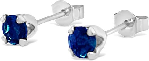 أقراط من الذهب الأبيض أو الأصفر عيار 14 قيراط من Jewelry Bliss - أقراط من الياقوت الأصلي أو الياقوت أو الزمرد، أقراط دائرية صغيرة مقاس 3 مم، مجوهرات جوهرة الميلاد للنساء، أقراط للذكرى السنوية، وأعياد الميلاد، والزفاف in Kuwait