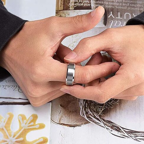 SUGFACY 3 قطع من حلقات الفولاذ التيتانيوم، حلقات 4 مم / 6 مم / 8 مم للرجال والنساء، حلقات من الفولاذ المقاوم للصدأ، حلقات خطوبة، حلقات مطابقة، حلقات زخرفية، هدايا التخرج، هدايا عيد الميلاد، هدايا العطلات in Kuwait