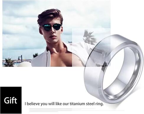 SUGFACY 3 قطع من حلقات الفولاذ التيتانيوم، حلقات 4 مم / 6 مم / 8 مم للرجال والنساء، حلقات من الفولاذ المقاوم للصدأ، حلقات خطوبة، حلقات مطابقة، حلقات زخرفية، هدايا التخرج، هدايا عيد الميلاد، هدايا العطلات in Kuwait