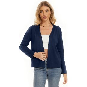 JASGOOD Women's Long Sleeve Cardigan Open Front Bolero Shrugs Sweater for Women Jeans Dress
