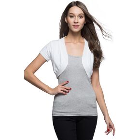 Sofishie Trendy Short Sleeve Shrug Open Cardigan