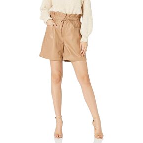KENDALL + KYLIE Women's Vegan Leather Paperbag Shorts