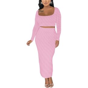 تنورة مجموعات النساء 2 قطعة ملابس مثير Bodycon تانك ساحة الرقبة مضلع مثير قطعتين الزي فستان الحفلات للنساء in Kuwait