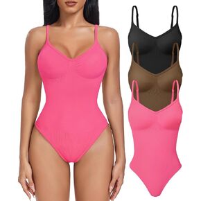 TDIFFUN Womens Shapewear Bodysuits Tummy Control Sexy Ribbed Body Shaper Adjustable Spaghetti Straps Sleeveless Tank Tops