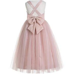 ekidsbridal Crossed Straps A-Line Flower Girl Dresses Halter Dress Junior Bridesmaid Dress Formal Dresses