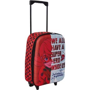 Miraculous Ladybug Carry On Rolling Kids Luggage with Wheels for Girls, 18 Inch, Superhero Lady Bug Convertible Duffle Bag with Side Handle in Kuwait