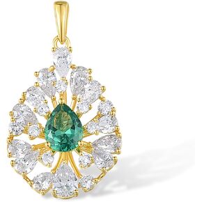 Santuzza 925 Sterling Silver Flower Shape Gemstone White Cubic Zirconia Pendant for Women in Kuwait