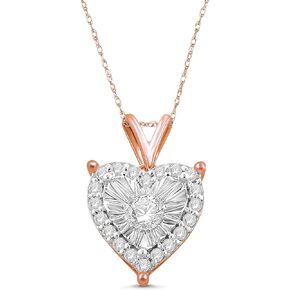 NATALIA DRAKE 1/4 Cttw Diamond Heart Earrings or Necklace for Women in 925 Sterling Silver