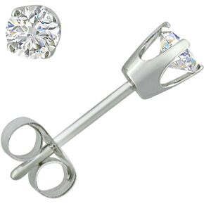Amanda Rose Collection IGI Certified 1/4 to 1/3ct TW Classic Round Natural Diamond Solitaire Stud Earrings for Women in 14K White or 14K Yellow Gold