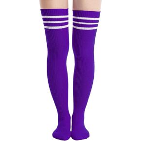 Abodhu Womens Thigh High Socks, Over Knee Socks for Women, Striped Knit Long Tall Stockings, Cosplay Casual Socks…