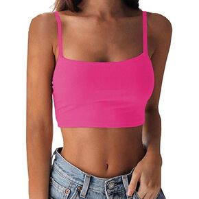 LuFeng Women's Crop Top Cami Camisole Summer Women Sexy Slim Sleeveless Backless Spaghetti Strap Tank Top