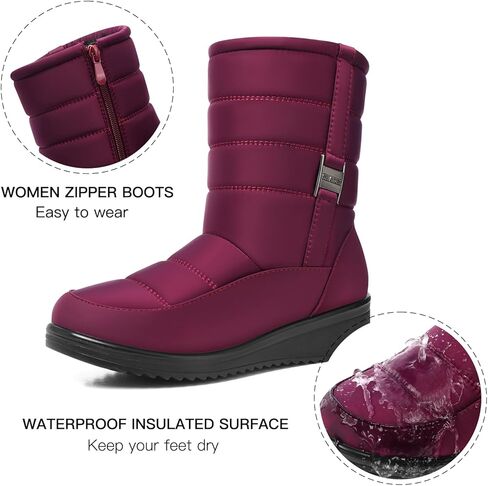 أحذية الثلوج SWQZVT للنساء للشتاء: حذاء دافئ مقاوم للماء للسيدات مريح معزول للطقس البارد in Kuwait