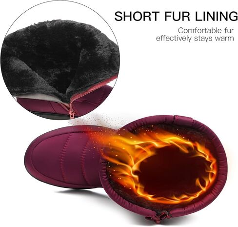 أحذية الثلوج SWQZVT للنساء للشتاء: حذاء دافئ مقاوم للماء للسيدات مريح معزول للطقس البارد in Kuwait
