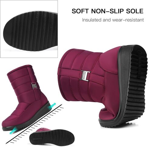 أحذية الثلوج SWQZVT للنساء للشتاء: حذاء دافئ مقاوم للماء للسيدات مريح معزول للطقس البارد in Kuwait