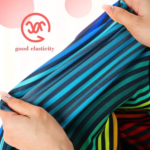Mepase 3 Pcs Women's 80s Leggings Rainbow Printed Pants Soft Colorful Tights Breathable Stretchy Yoga Pants for Workout in Saudi Arabia