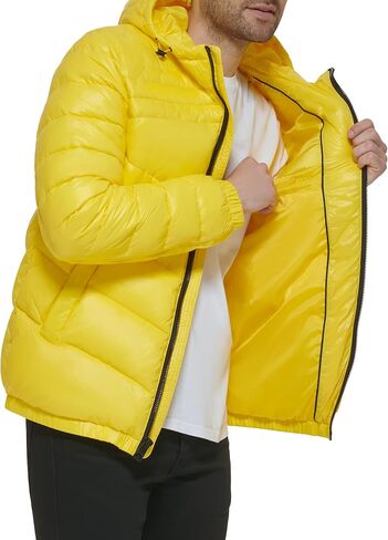 GUESS Men's Long Sleeve Midweight Hooded Puffer in Saudi Arabia