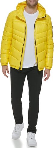 GUESS Men's Long Sleeve Midweight Hooded Puffer in Saudi Arabia