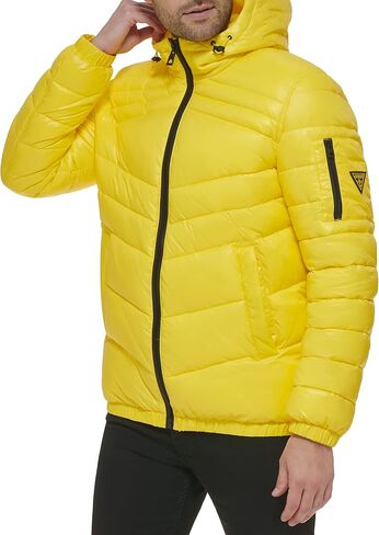 GUESS Men's Long Sleeve Midweight Hooded Puffer in Saudi Arabia