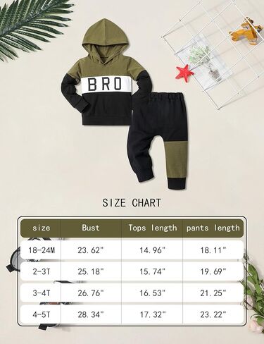 ملابس Fommy للأطفال الصغار، ملابس للأطفال الصغار بقلنسوة بأكمام طويلة وطبعة حروف + طقم سراويل مكون من قطعتين in Kuwait