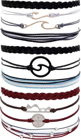 Roe Dolph String Bracelets For Men Waterproof Summer Bracelet Wave Surfer Bracelets Adjustable Beach Bracelets For Guy in Kuwait