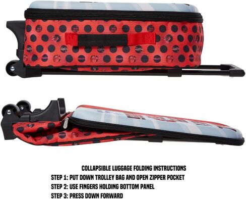 Miraculous Ladybug Carry On Rolling Kids Luggage with Wheels for Girls, 18 Inch, Superhero Lady Bug Convertible Duffle Bag with Side Handle in Kuwait