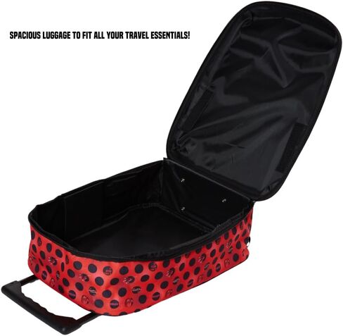 Miraculous Ladybug Carry On Rolling Kids Luggage with Wheels for Girls, 18 Inch, Superhero Lady Bug Convertible Duffle Bag with Side Handle in Kuwait