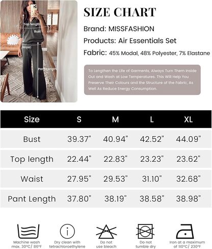 MISSFASHION Airy Essentials Set للنساء قطعتين ملابس نصف سحاب سويت شيرت واسع الساق Sweatpant صالة مجموعة رياضية in Kuwait