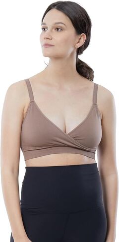 Ingrid & Isabel Seamless Cooling Crossover Nursing Bra, Comfortable Wireless Support for Breastfeeding in Kuwait