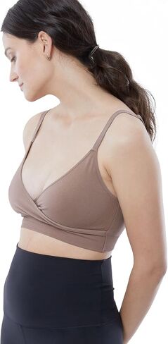 Ingrid & Isabel Seamless Cooling Crossover Nursing Bra, Comfortable Wireless Support for Breastfeeding in Kuwait