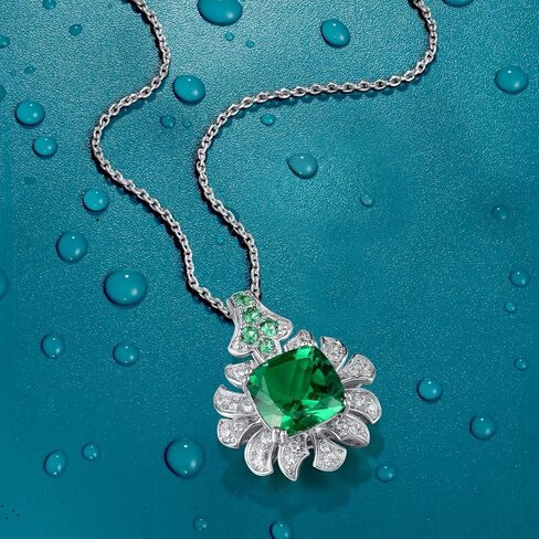 Santuzza 925 Sterling Silver Flower Shape Gemstone White Cubic Zirconia Pendant for Women in Saudi Arabia