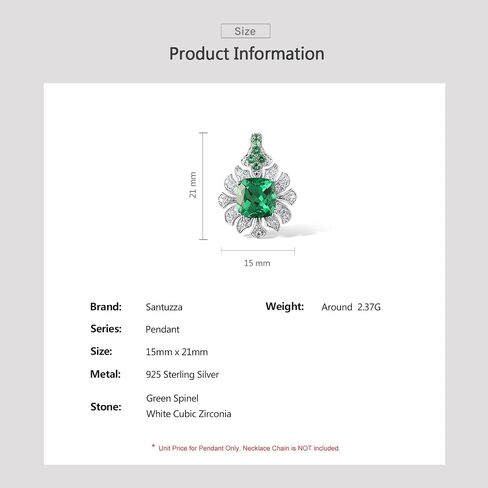 Santuzza 925 Sterling Silver Flower Shape Gemstone White Cubic Zirconia Pendant for Women in Saudi Arabia